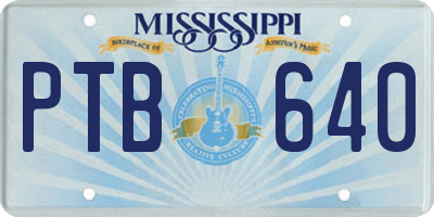 MS license plate PTB640