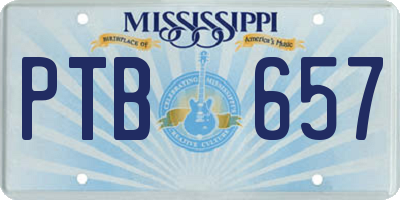 MS license plate PTB657