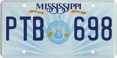 MS license plate PTB698