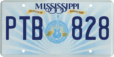 MS license plate PTB828