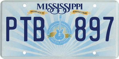 MS license plate PTB897