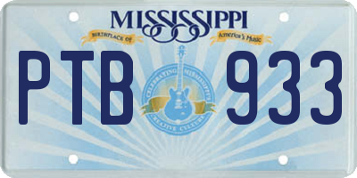 MS license plate PTB933
