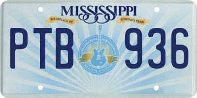 MS license plate PTB936