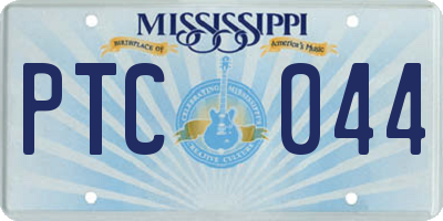 MS license plate PTC044