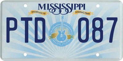 MS license plate PTD087