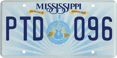 MS license plate PTD096