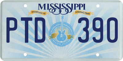 MS license plate PTD390