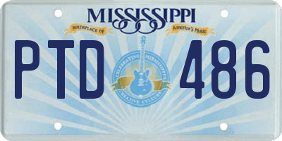 MS license plate PTD486