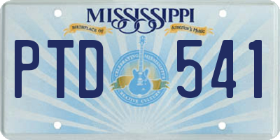 MS license plate PTD541