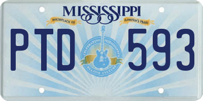MS license plate PTD593