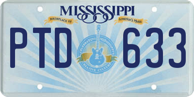 MS license plate PTD633