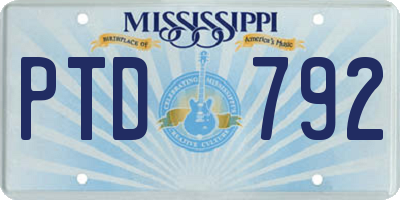 MS license plate PTD792