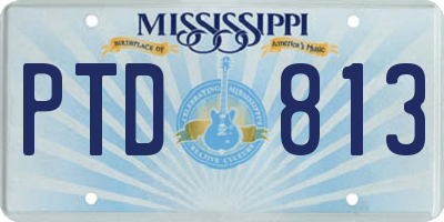 MS license plate PTD813