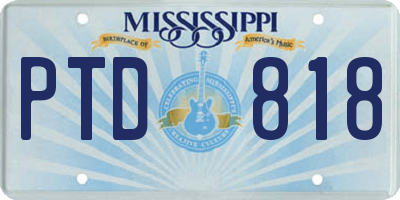 MS license plate PTD818