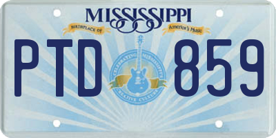 MS license plate PTD859
