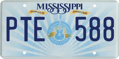 MS license plate PTE588