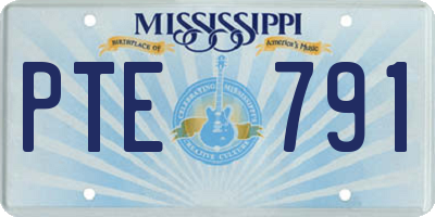 MS license plate PTE791