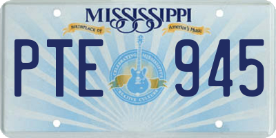 MS license plate PTE945