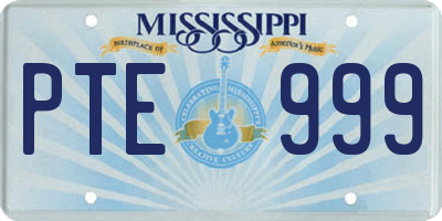 MS license plate PTE999