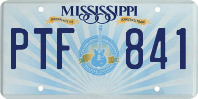 MS license plate PTF841