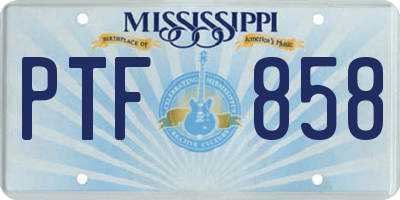 MS license plate PTF858