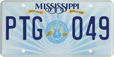 MS license plate PTG049