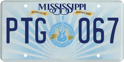MS license plate PTG067