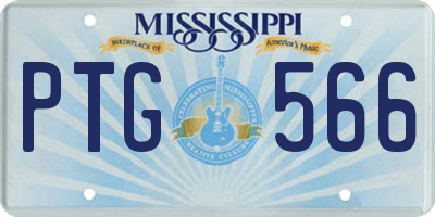 MS license plate PTG566