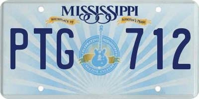 MS license plate PTG712