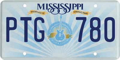 MS license plate PTG780