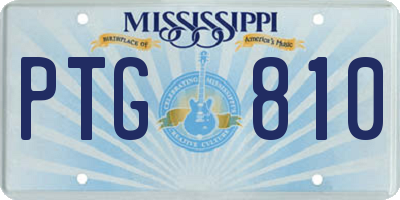 MS license plate PTG810