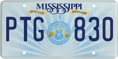 MS license plate PTG830