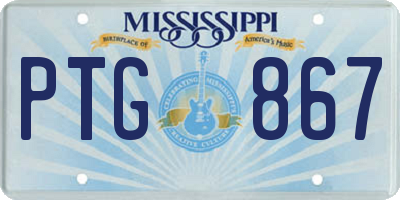 MS license plate PTG867