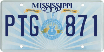MS license plate PTG871