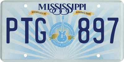 MS license plate PTG897