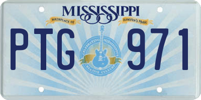 MS license plate PTG971