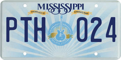 MS license plate PTH024
