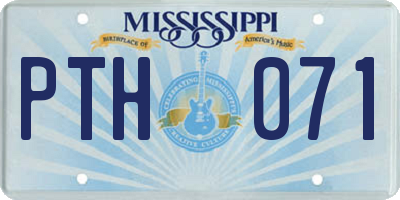 MS license plate PTH071