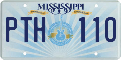 MS license plate PTH110