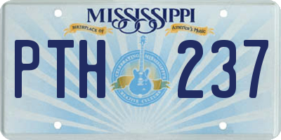 MS license plate PTH237