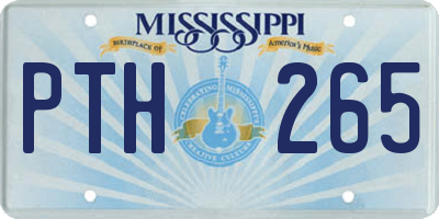 MS license plate PTH265