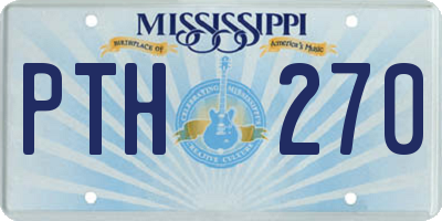 MS license plate PTH270