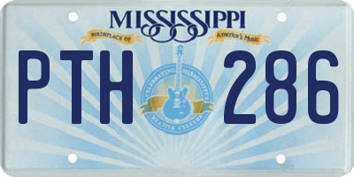 MS license plate PTH286
