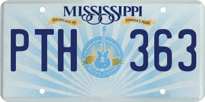 MS license plate PTH363