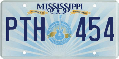 MS license plate PTH454