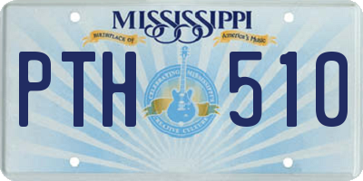 MS license plate PTH510