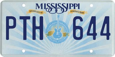 MS license plate PTH644