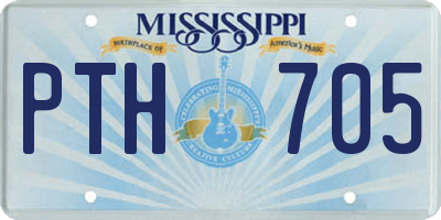 MS license plate PTH705