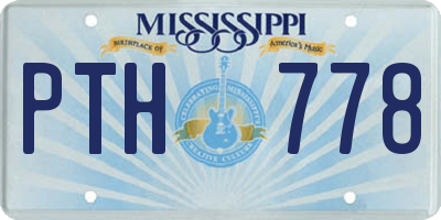 MS license plate PTH778