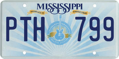 MS license plate PTH799